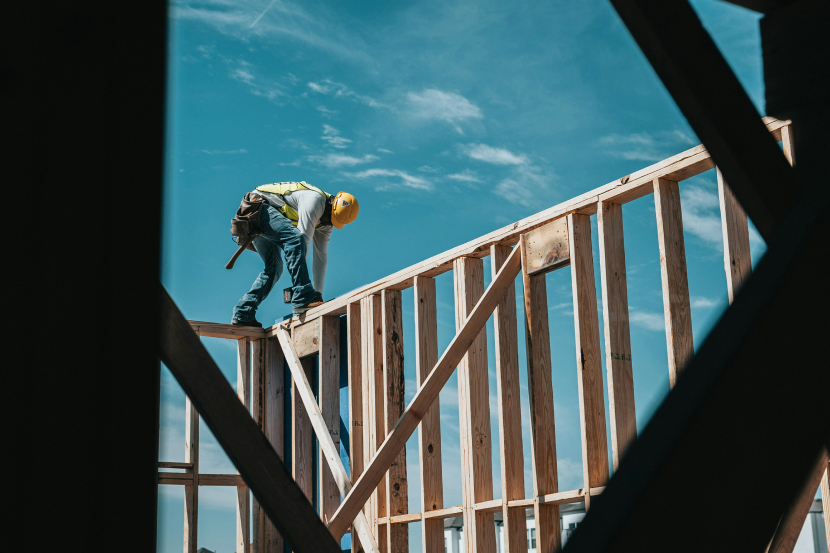Framing crew on a construction site